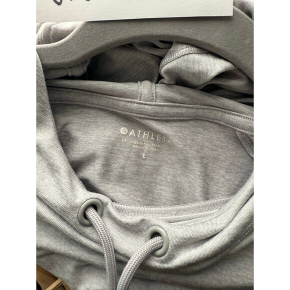 Athleta Uptempo Hoodie Women's Large Light Gray Long Sleeve - Picture 4 of 7